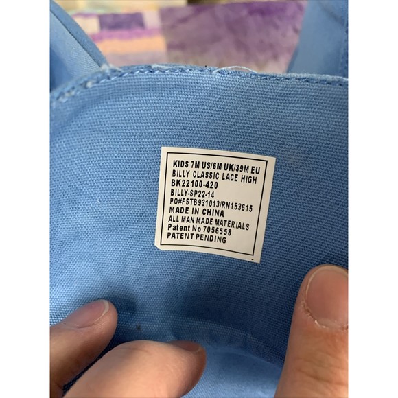 Billy Footwear Classic MDR High Top Girls Sneakers Size 7M Blue/Pink BK22100 Zip - Picture 8 of 9